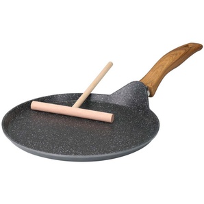 STONELINE Crêpepfanne Back to Nature, Aluminiumguss, Ø 25 cm, mit Teigverteiler, Induktion