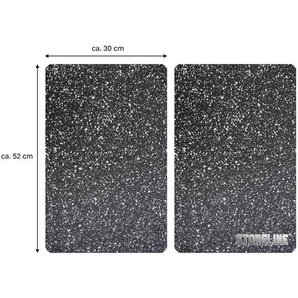 Stoneline Herdabdeckplatte, Schwarz, Glas, 2-teilig, 31.8x7.5x54 cm, Küchen, Küchenelektrogeräte, Herde