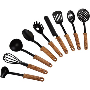 Kochbesteck-Set STONELINE Back to Nature Kochbesteck-Sets braun (schwarz, holzfarben) Kochbesteck Kochbesteck-Sets Kunststoff,Holzoptik,hitzebeständig bis 180C,spülmaschinengeeignet