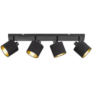 Strahler Tommy, Schwarz, Gold, Metall, Textil, 70x19x17.6 cm, Lampen & Leuchten, Innenbeleuchtung, Spots & Strahler, Deckenspots