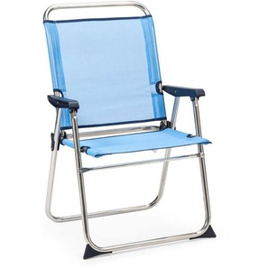 Strandklappstuhl Solenny mit hoher Rückenlehne 58x58x90 cm Blau