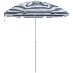 Strandschirm mit Aluminiummast Blau & Weiß 300 cm vidaXL