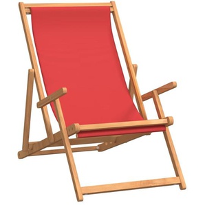vidaXL Strandstuhl Klappbar Massivholz Teak Rot
