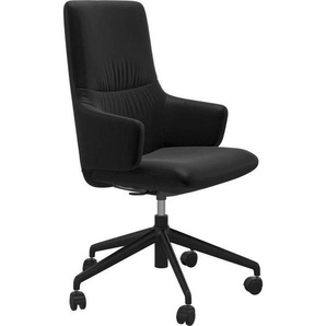 Stressless Drehstuhl Mint , Schwarz , Leder , Echtleder , Rindleder , Drehkreuz , 72x100x72 cm , Beinauswahl, Lederauswahl, Stoffauswahl, Wippfunktion, Sitzfläche 360° drehbar, inklusive Armlehnen , Arbeitszimmer, Bürostühle, Drehstühle