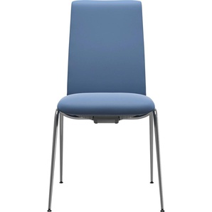 Polsterstuhl STRESSLESS Laurel Stühle Gr. B/H/T: 57 cm x 92 cm x 59 cm, Material, Stahl, blau (lazuli blue batick, chrom glänzend) 4-Fuß-Stuhl Esszimmerstuhl Polsterstuhl Küchenstühle