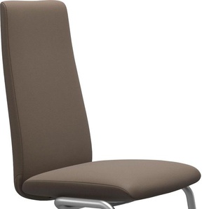 Polsterstuhl STRESSLESS Laurel Stühle Gr. B/H/T: 53 cm x 105 cm x 60 cm, Leder BATICK, Stahl, braun (mole batick, chrom matt) Polsterstühle High Back, Größe M, mit Beinen aus Stahl in Chrom matt