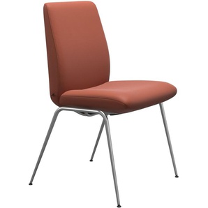 Polsterstuhl STRESSLESS Laurel Stühle Gr. B/H/T: 57 cm x 92 cm x 59 cm, Leder PALOMA, Stahl, rot (henna paloma, chrom glänzend) Polsterstühle Low Back, Größe L, mit Beinen aus Stahl in Chrom glänzend