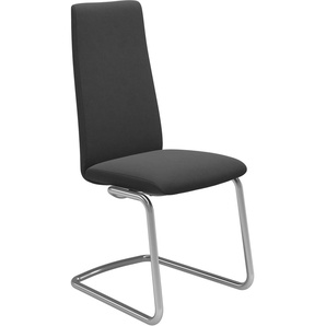 Polsterstuhl STRESSLESS Laurel Stühle Gr. B/H/T: 53 cm x 105 cm x 60 cm, Microfaser DINAMICA, Stahl, grau (charcoal dinamica, chrom matt) Polsterstühle High Back, Größe M, mit Beinen aus Stahl in Chrom matt