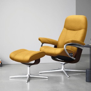 Stressless® Fußhocker Consul, mit Cross Base, Größe S, M & L, Holzakzent Braun
