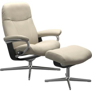 Stressless® Fußhocker Garda, mit Cross Base, Größe M & L, Holzakzent Schwarz