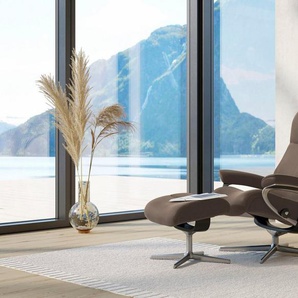 Stressless® Relaxsessel View, mit Cross Base, Größe S, M & L, Holzakzent Schwarz