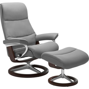 Stressless® Relaxsessel View (Set, Relaxsessel mit Hocker), mit Signature Base, Größe S,Gestell Braun