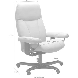 Relaxsessel STRESSLESS Consul Sessel Gr. Leder PALOMA, Home Office Base Braun, Plus™System-Gleitsystem-Relaxfunktion-Drehfunktion-Kopfstützenverstellung-Rückteilverstellung-Höhenverstellung, B/H/T: 76 cm x 112 cm x 71 cm, blau (shadow blue paloma)