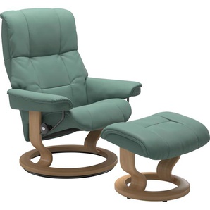 Relaxsessel STRESSLESS Mayfair Sessel Gr. Leder PALOMA, Classic Base Eiche, Relaxfunktion-Drehfunktion-Plus™System-Gleitsystem, B/H/T: 88 cm x 102 cm x 77 cm, grün (aqua green paloma) Lesesessel und Relaxsessel mit Classic Base, Größe S, M & L, Gestell