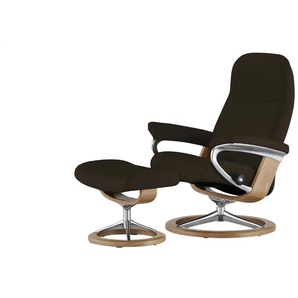 Stressless Relaxsessel mit Hocker braun - Leder Consul S ¦ braun ¦ Maße (cm): B: 78 H: 97 T: 70.0