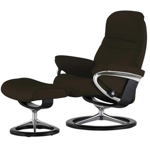 Stressless Relaxsessel mit Hocker braun - Leder Sunrise L ¦ braun ¦ Maße (cm): B: 92 H: 105 T: 80.0