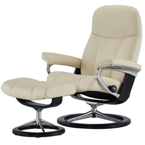 Stressless Relaxsessel mit Hocker creme - Leder Consul S ¦ creme ¦ Maße (cm): B: 78 H: 97 T: 70.0