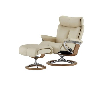 Stressless Relaxsessel mit Hocker creme - Leder Magic M ¦ creme ¦ Maße (cm): B: 82 H: 112 T: 78.0