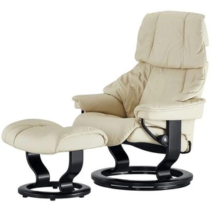 Stressless Relaxsessel mit Hocker creme - Leder Reno M ¦ creme ¦ Maße (cm): B: 79 H: 108 T: 75.0