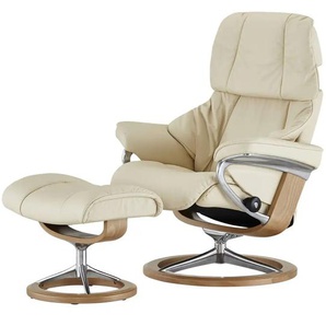 Stressless Relaxsessel mit Hocker creme - Leder Reno M ¦ creme ¦ Maße (cm): B: 83 H: 110 T: 76.0