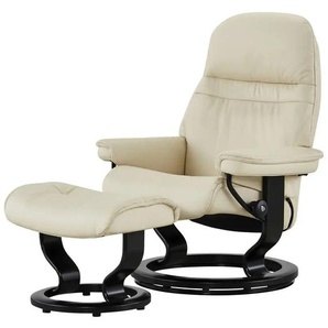 Stressless Relaxsessel mit Hocker creme - Leder Sunrise M ¦ creme ¦ Maße (cm): B: 79 H: 103 T: 73.0