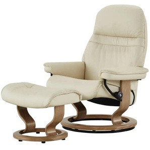 Stressless Relaxsessel mit Hocker creme - Leder Sunrise M ¦ creme ¦ Maße (cm): B: 79 H: 103 T: 73.0