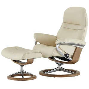 Stressless Relaxsessel mit Hocker creme - Leder Sunrise M ¦ creme ¦ Maße (cm): B: 83 H: 105 T: 74.0