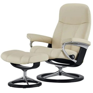 Stressless Relaxsessel mit Hocker Leder Consul - creme - Materialmix - 91 cm - 102 cm - cm 79,0 | Möbel Kraft