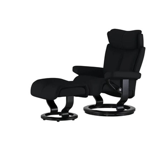 Stressless Relaxsessel mit Hocker Leder Magic - schwarz - Materialmix - 81 cm - 111 cm - cm 77,0 | Möbel Kraft