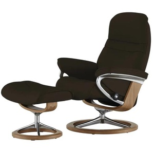 Stressless Relaxsessel mit Hocker Leder Sunrise - braun - Materialmix - 92 cm - 105 cm - cm 80,0 | Möbel Kraft