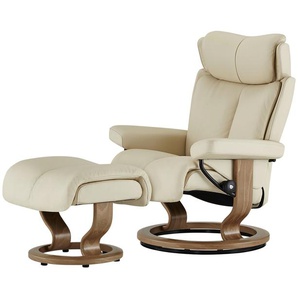 Stressless Relaxsessel mit Hocker Leder Magic M ¦ creme ¦ Maße (cm): B: 81 H: 111 T: 77