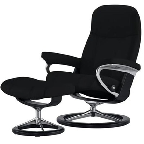 Stressless Relaxsessel mit Hocker schwarz - Leder Consul M ¦ schwarz ¦ Maße (cm): B: 76 H: 100 T: 71.0