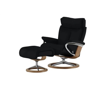 Stressless Relaxsessel mit Hocker schwarz - Leder Magic S ¦ schwarz ¦ Maße (cm): B: 78 H: 111 T: 76.0