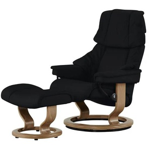 Stressless Relaxsessel mit Hocker schwarz - Leder Reno S ¦ schwarz ¦ Maße (cm): B: 75 H: 106 T: 75.0