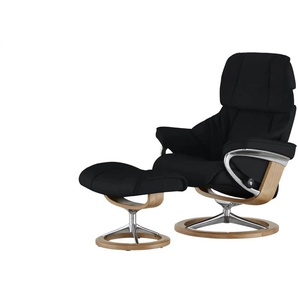 Stressless Relaxsessel mit Hocker schwarz - Leder Reno S ¦ schwarz ¦ Maße (cm): B: 79 H: 109 T: 75.0