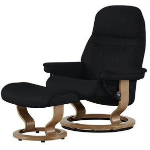 Stressless Relaxsessel mit Hocker schwarz - Leder Sunrise L ¦ schwarz ¦ Maße (cm): B: 88 H: 103 T: 78.0