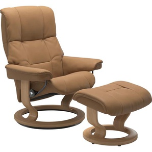 Relaxsessel STRESSLESS Mayfair Sessel Gr. Leder PALOMA, Classic Base Eiche, Relaxfunktion-Drehfunktion-Plus™System-Gleitsystem, B/H/T: 75 cm x 99 cm x 73 cm, braun (taupe paloma) Lesesessel und Relaxsessel mit Hocker, Classic Base, Größe S, M & L, Gestell