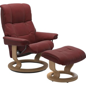 Relaxsessel STRESSLESS Mayfair Sessel Gr. Leder PALOMA, Classic Base Eiche, Relaxfunktion-Drehfunktion-Plus™System-Gleitsystem, B/H/T: 88 cm x 102 cm x 77 cm, rot (cherry paloma) Lesesessel und Relaxsessel