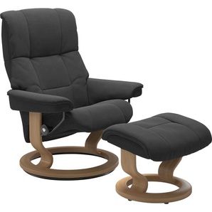 Relaxsessel STRESSLESS Mayfair Sessel Gr. Microfaser DINAMICA, Classic Base Eiche, Relaxfunktion-Drehfunktion-Plus™System-Gleitsystem, B/H/T: 75 cm x 99 cm x 73 cm, grau (charcoal dinamica) Lesesessel und Relaxsessel mit Hocker, Classic Base, Größe S, M &