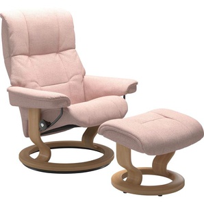 Relaxsessel STRESSLESS Mayfair Sessel Gr. ROHLEDER Stoff Q2 FARON, Classic Base Eiche, Relaxfunktion-Drehfunktion-Plus™System-Gleitsystem, B/H/T: 79 cm x 101 cm x 73 cm, pink (light q2 faron) Lesesessel und Relaxsessel mit Hocker, Classic Base, Größe S, M