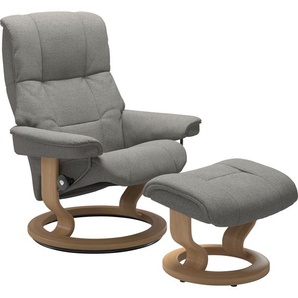Relaxsessel STRESSLESS Mayfair Sessel Gr. ROHLEDER Stoff Q2 FARON, Classic Base Eiche, Relaxfunktion-Drehfunktion-Plus™System-Gleitsystem, B/H/T: 88 cm x 102 cm x 77 cm, grau (grey q2 faron) Lesesessel und Relaxsessel mit Hocker, Classic Base, Größe S, M