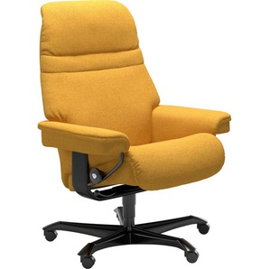 Relaxsessel STRESSLESS Sunrise Sessel Gr. ROHLEDER Stoff Q2 FARON, Relaxfunktion-Drehfunktion-Plus™System-Gleitsystem-Höhenverstellung, B/H/T: 79 cm x 111 cm x 74 cm, gelb (yellow q2 faron) Lesesessel und Relaxsessel mit Home Office Base, Größe M, Gestell