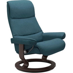 Relaxsessel STRESSLESS View Sessel Gr. ROHLEDER Stoff Q2 FARON, Cross Base Wenge, Relaxfunktion-Drehfunktion-Plus™System-Gleitsystem, B/H/T: 78 cm x 105 cm x 78 cm, blau (petrol q2 faron) Lesesessel und Relaxsessel mit Classic Base, Größe S,Gestell Wenge