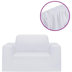 Stretch-Sofahusse Weiß Polyester-Jersey