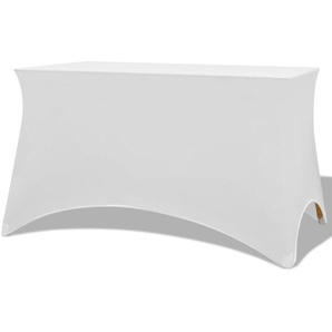 Stretch-Tischhusse 2 Stk. 243 x 76 x 74 cm Weiß