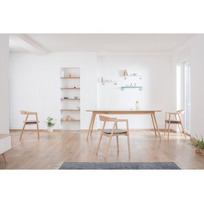 Massiver Esstisch 220 x 90cm Braun/Eiche