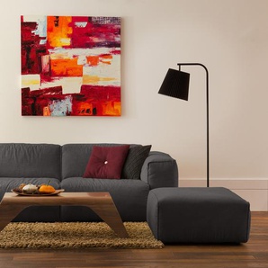 Studio Copenhagen Polsterhocker Hudson Anthrazit Webstoff 103x38x80 cm (BxHxT) Skandi