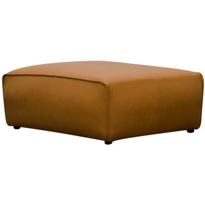 Polsterhocker 81 x 38 x 100cm Braun Echtleder Neka: Cognac
