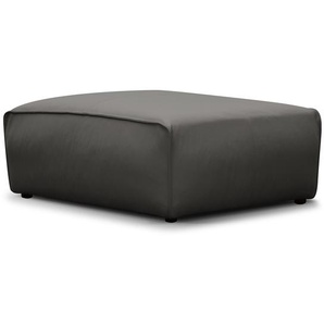 Polsterhocker 81 x 38 x 102cm Grau/Grau Echtleder Neka: Grau