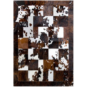 Studio Copenhagen Rinderfell Durban Braun/Weiß Rechteckig 210x300 cm (BxT) Patchwork Design